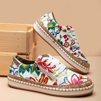 Oluchi™ Blomster Orthopediske Lynlås Sneakers