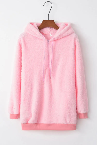 Hoodie i fleece til kvinder | Halv-zip