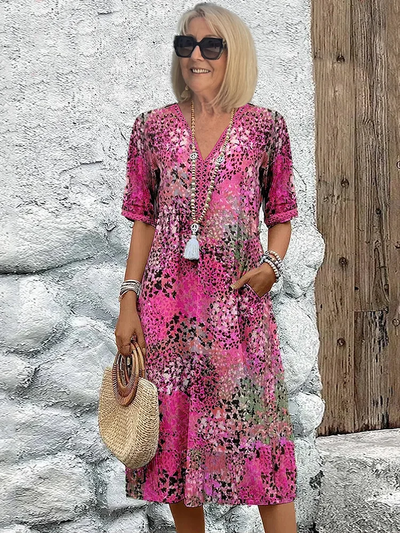 Leah | Livlig Mellemlang Kjole