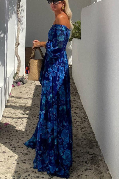 Calista | Blomster Off-Shoulder Maxi Kjole