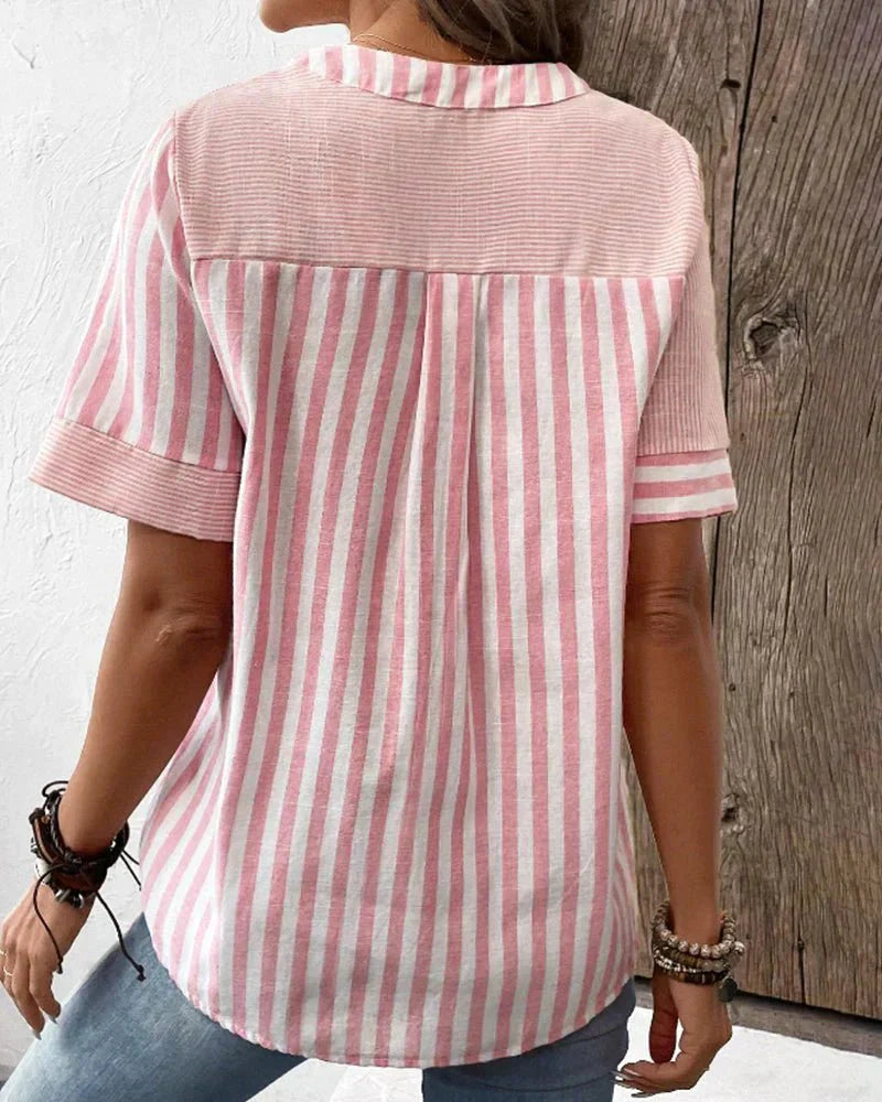Lila | Blød Stribet Bluse