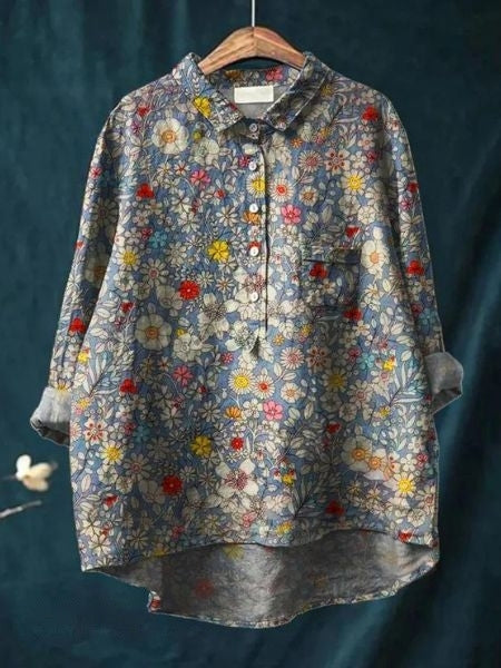 Nattøj - Skjorte med blomsterprint