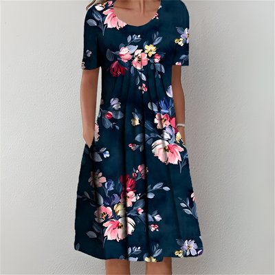 Sofia™ | Blomstret midi-kjole