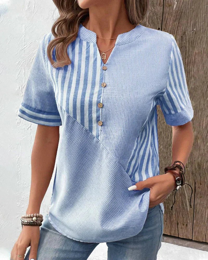 Lila | Blød Stribet Bluse