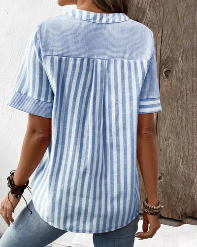 Lila | Blød Stribet Bluse