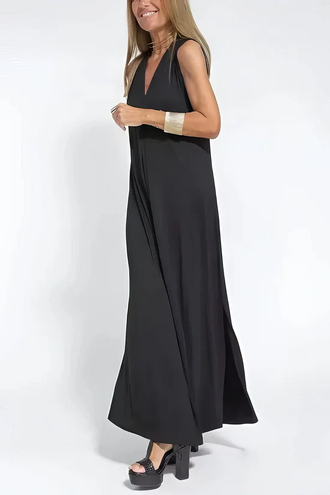Elegant Lang Kjole + Matchende Cardigan SOM EN GAVE