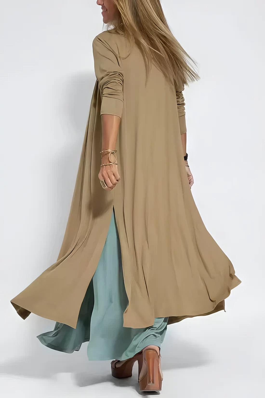 Elegant Lang Kjole + Matchende Cardigan SOM EN GAVE